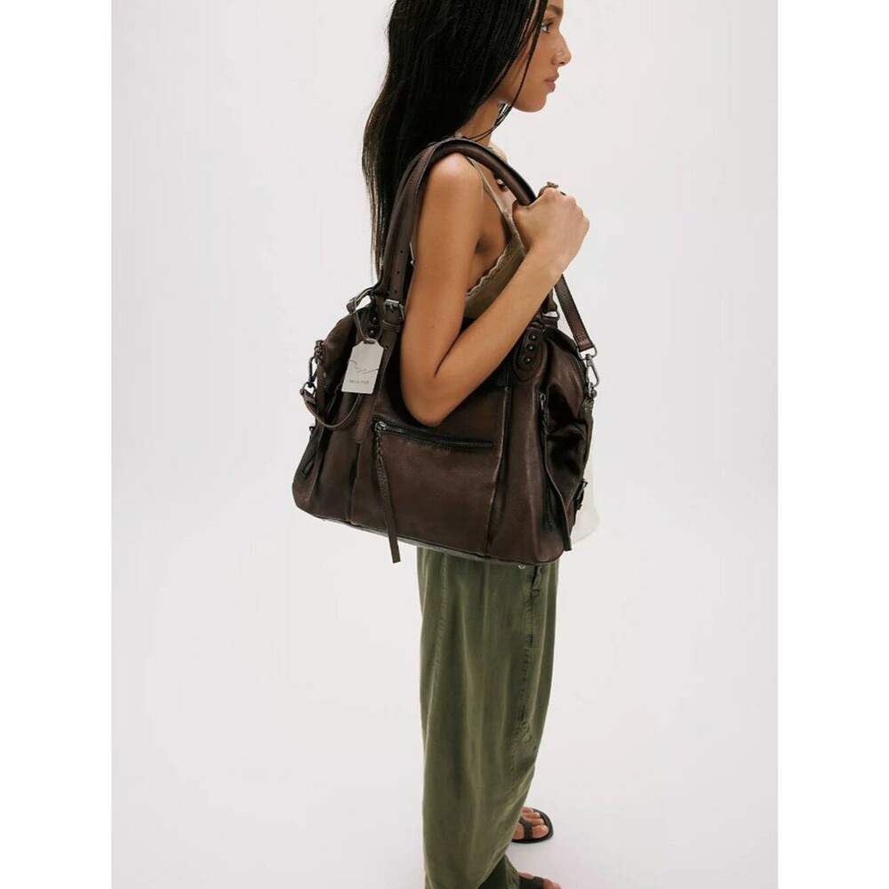 FREE PEOPLE We The Free Emerson Tote In Bitter Bark NWT - Picture 2 of 13